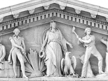 The Progress of Civilization pediment on the East Front of the Capitol.