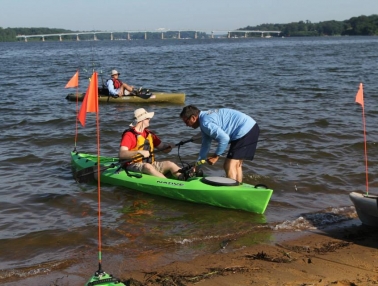 Blanchet assists with a launch, Jonas Green State Park, Annapolis, Maryland