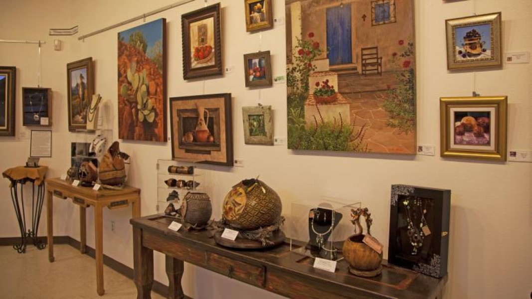 Goods from local artisans inside Lost City museum in Overton