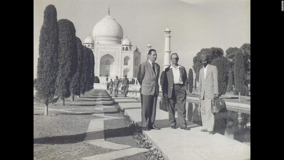 Peres is seen here at left with Moshe Dayan, center, an Israeli military leader and politician, at the Taj Mahal in India, circa 1950. Peres entered politics in 1959 as a member of the left-wing Mapai party, a precursor to the modern Labor party. His political career lasted more than half a century, and he held virtually every position in Israel&#39;s Cabinet.