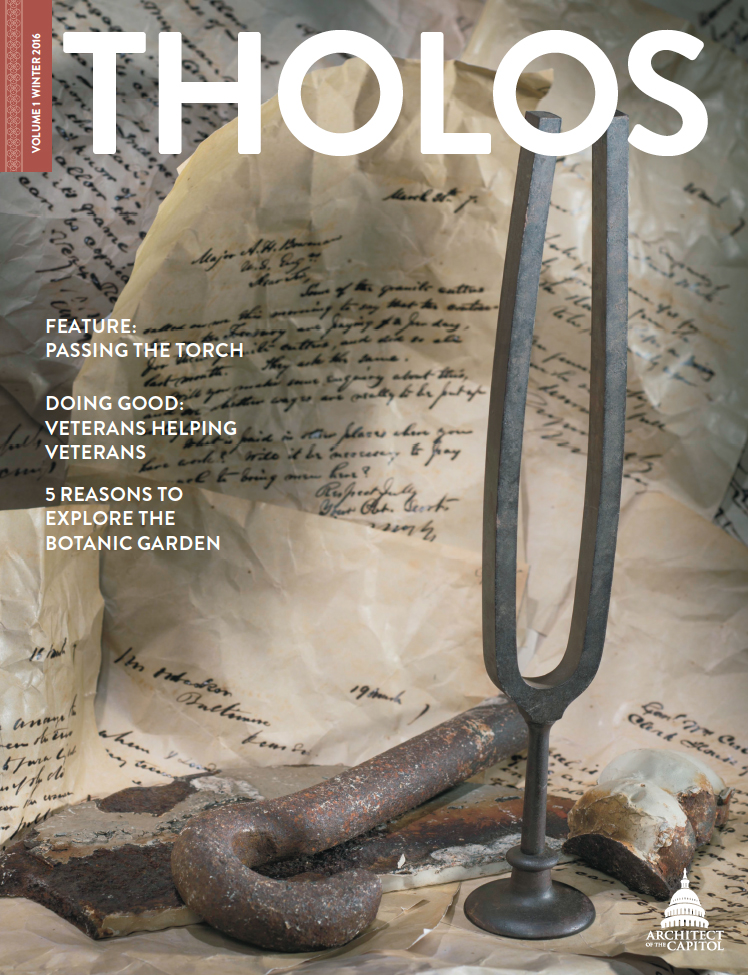 Tholos Magazine cover, Volume 1 Winter 2016.