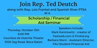 'Join me and @[138220153003017:274:Rep. Lois Frankel] tonight for a student financial aid workshop to learn about how to plan and pay for college.
The workshop will be at the Countess de Hoernle Theater (5100 Jog Road) at 6:00 p.m. All are welcome and encouraged to attend!'