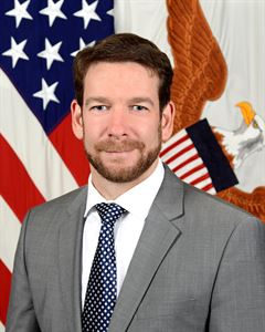 Stephen Hedger, Assistant Secretary of Defense for Legislative Affairs, poses for his official portrait in the Army portrait studio at the Pentagon in Arlington, Virginia, Nov. 18, 2015.  (U.S. Army photo by Monica King/Released)