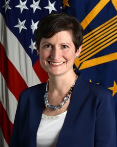 Cara Abercrombia, Deputy Assistant Secretary of Defense, South and Southeast Asia (USD Policy), poses for her official portrait in the Army portrait studio at the Pentagon in Arlington, Virginia, June 15, 2016.  (U.S. Army photo by Monica King/Released)
