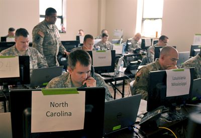 Today, finding and reacting to unknown flaws in software is entirely manual, as demonstrated by these assessment team members who are collecting data to analyze blue and red team attacks and defenses during exercise Cyber Shield 2016.