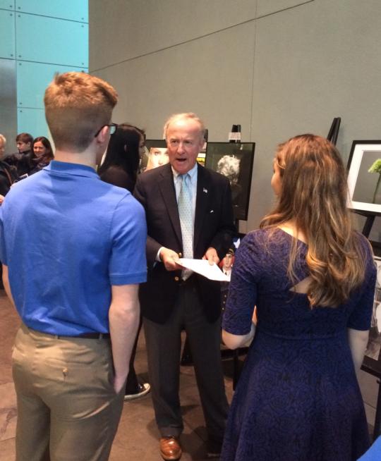 Rep. Frelinghuysen speaks with students at the 2016 Congressional Art Competition