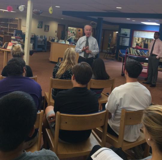 Rep. Frelinghuysen visits with students at West Essex High School in North Caldwell