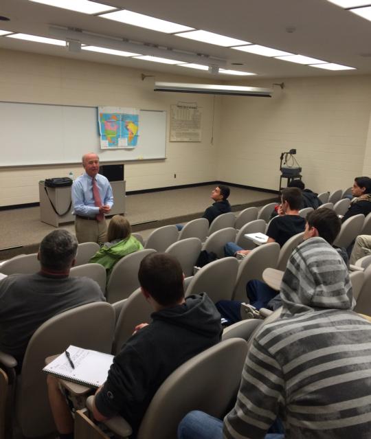 Rep. Frelinghuysen visits with College County of Morris students