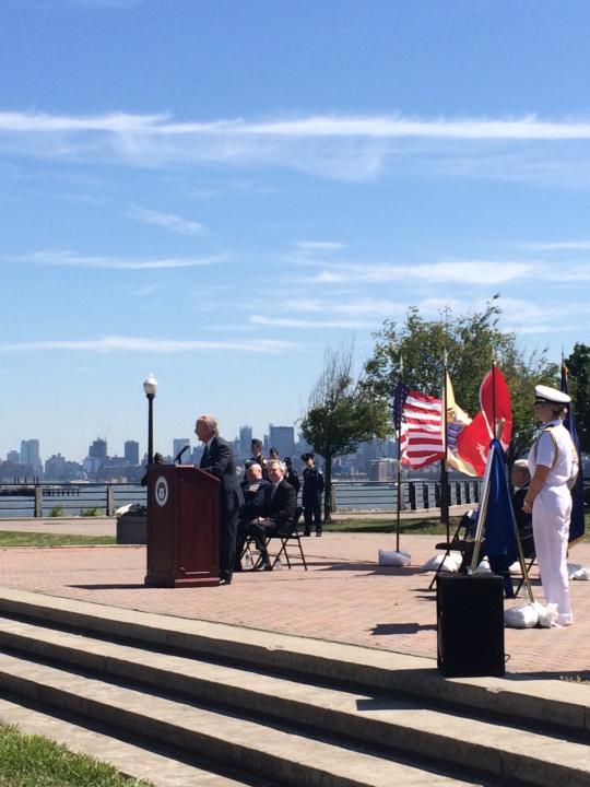 Chairman Frelinghuysn speaks at the dedication of the U.S.S. New Jersey 