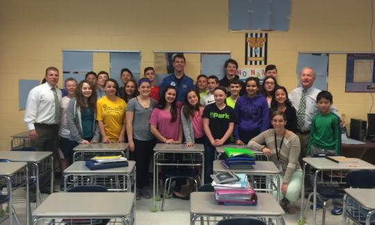Rep. Frelinghuysen continued his 2016 Hurricane Hunter visits with students at Cedar Grove Memorial