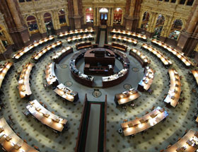Reading room in the Library of Congress Jefferson Building