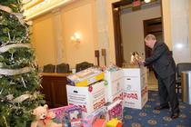 U.S. Senator Johnny Isakson, R-Ga., chairman of the Senate Committee on Veterans' Affairs, attends the committee's annual Toys for Tots drive on December 7, 2016. 