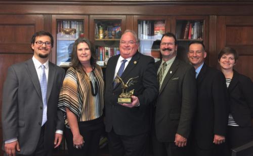 Associated Builders and Contractors present Congressman Long with the Champion of the Merit Shop' award - June 25, 2015 