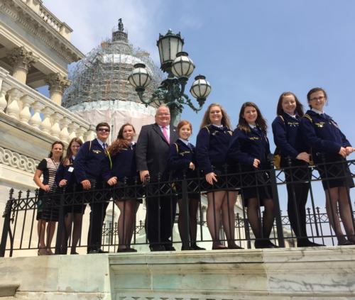 Congressman Long meets with students Missouri FFA students (Seneca) outside the U.S. Capitol, June 11, 2015
