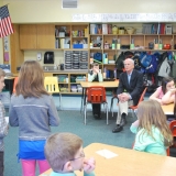 Rep. Welch listens to students at a Vermont elementary school
