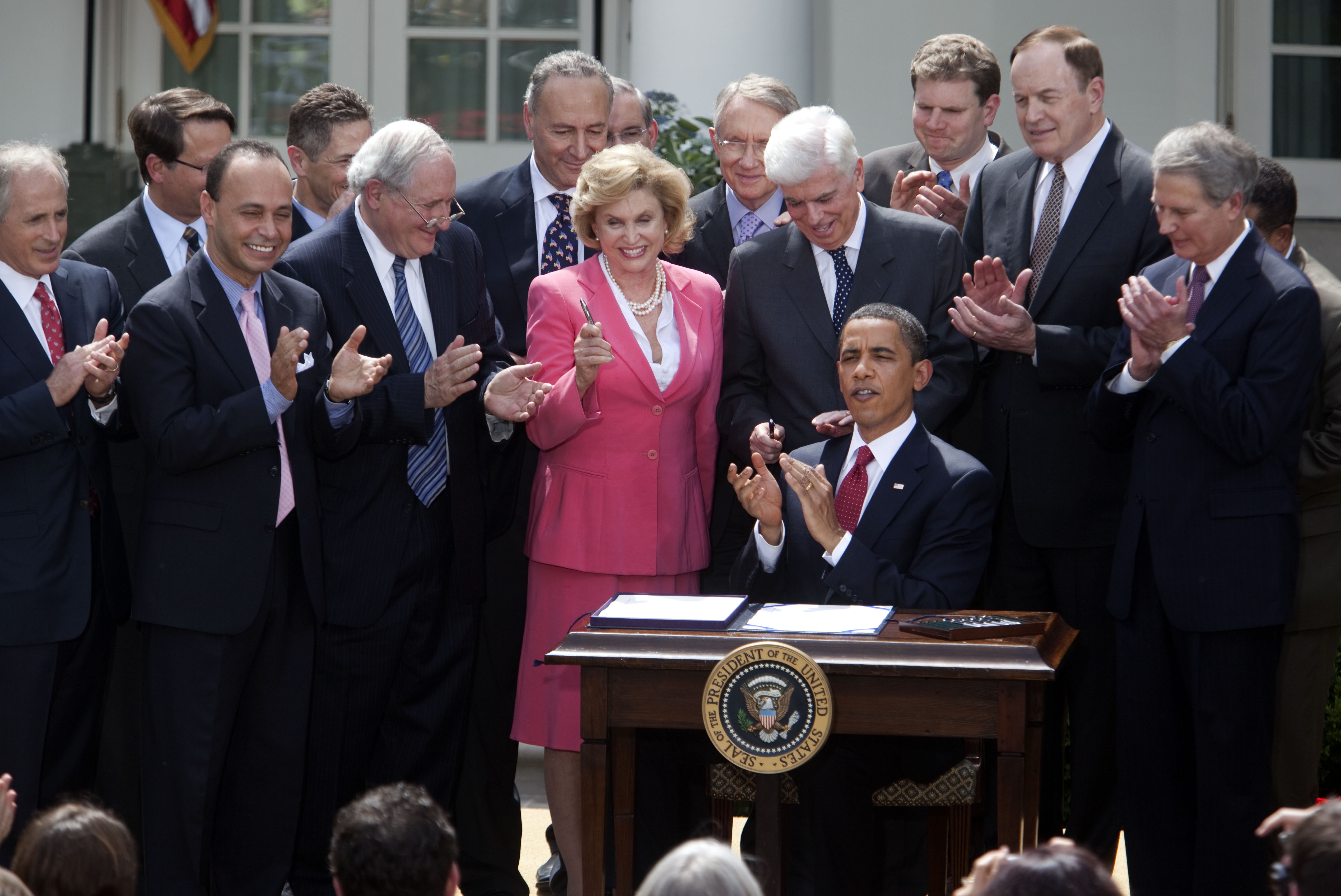 President Obama signs Rep. Maloney's Credit Cardholders' Bill of Rights in the White House Rose Garden