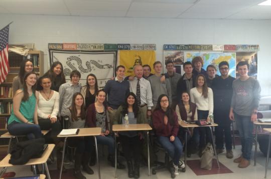 Rep. Frelinghuysen continues his Listening Tour with students in Verona HS AP Government class