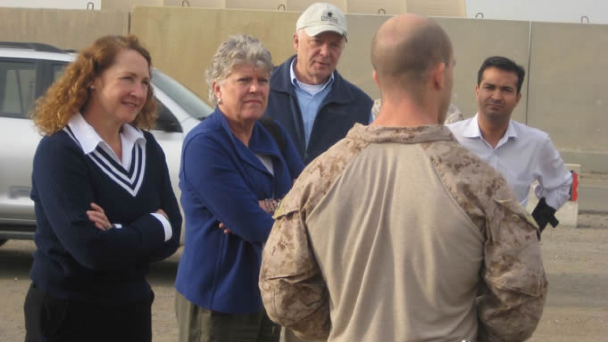  Rep. Esty receives an update from military personnel on the ground in Afghanistan.