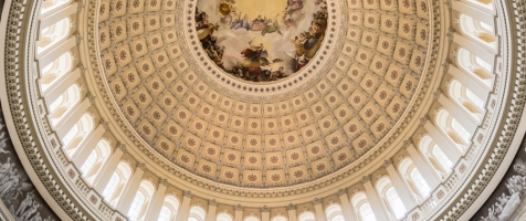 The interior of the dome of the Capitol