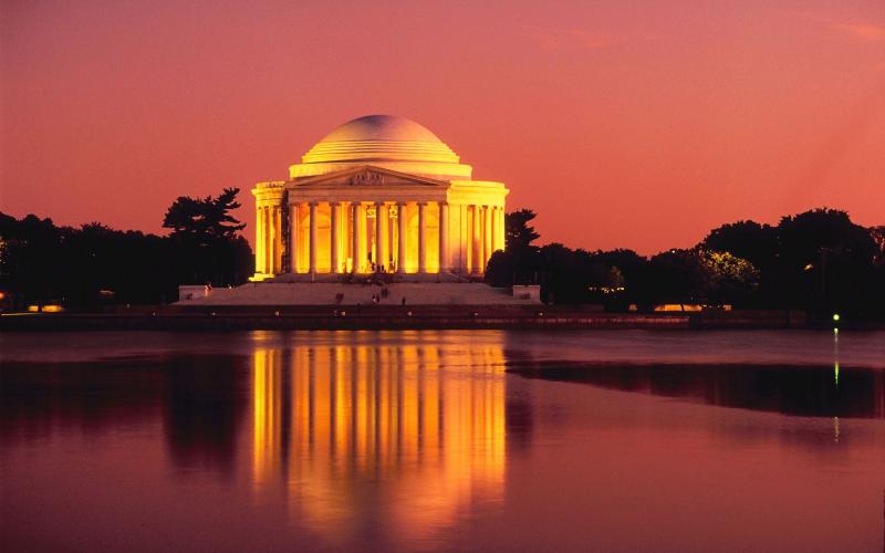 Jefferson Memorial at sunset