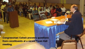 Congressman Cohen answers questions at a recent town hall meeting.