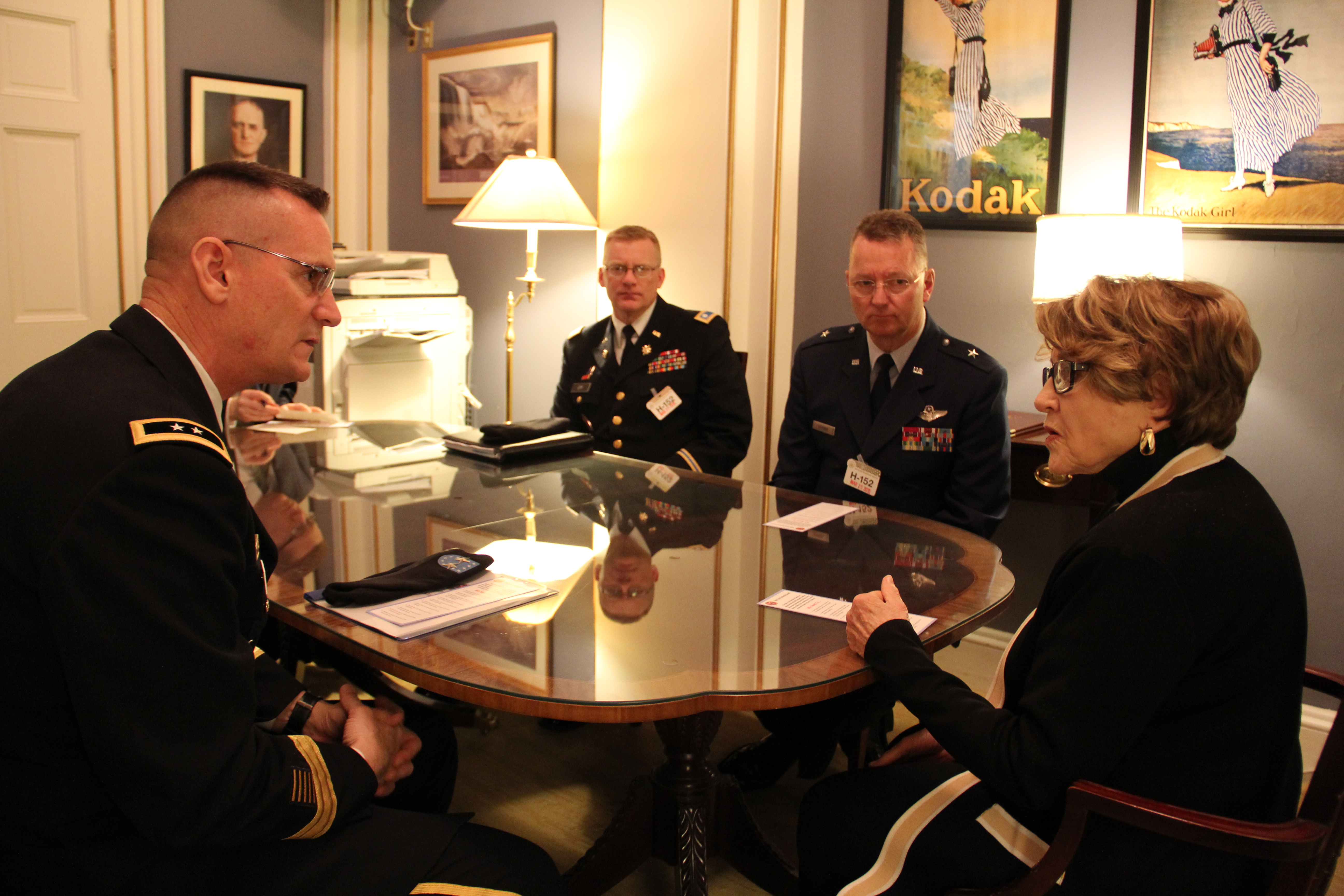 Rep. Louise Slaughter meets with members of the New York Army National Guard