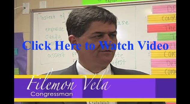 Congressman Vela Visits Students at Veterans Memorial Academy in San Benito, Texas