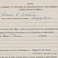 Subpoena for Alger Hiss to appear before the House Un-American Activities Committee