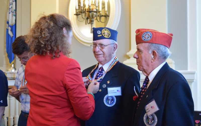 Elizabeth presents local veterans with long-overdue medals honoring their courageous service.
