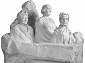Sculptor Adelaide Johnson’s Portrait Monument to Lucretia Mott, Elizabeth Cady Stanton, and Susan B. Anthony, honors three of the suffrage movement’s leaders. Unveiled in 1921, the monument is featured prominently in the Rotunda of the U.S. Capitol.