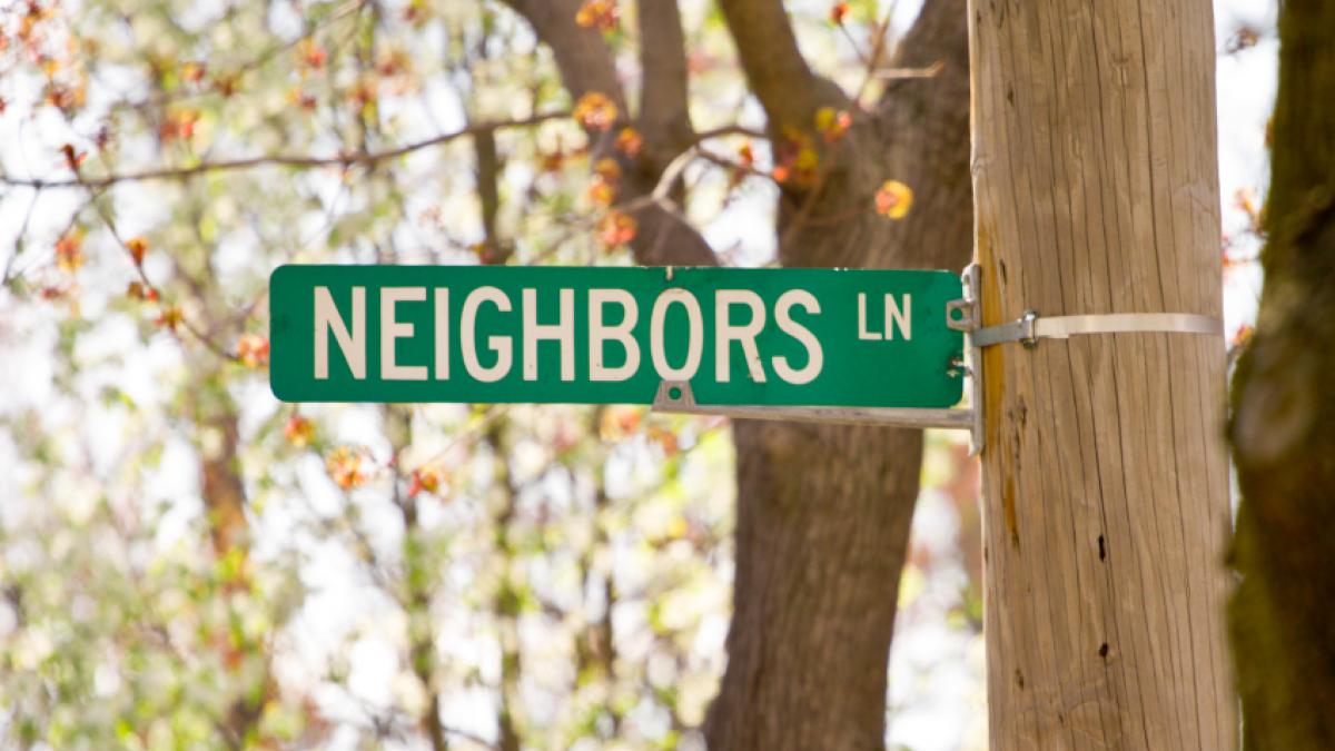 Sign saying Neighbors Lane