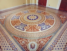 n image of the richly patterned and colored Minton tile floors in the U.S. Capitol.