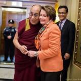 Congresswoman Nancy Pelosi joins with His Holiness the Dalai Lama during his visit to Congress to celebrate his role as a compassionate religious leader, an astute diplomat, and an undaunted believer in the power of nonviolence for the Tibetan people