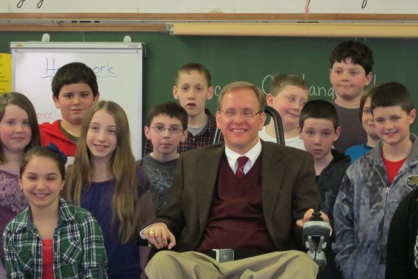 Congressman Langevin with students from Francis Elementary school in 2011.
