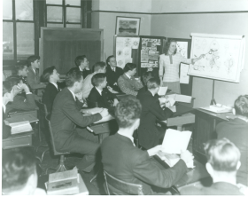 Capitol Pages attending biology class, 1948