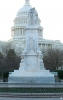 The white marble Peace Monument was erected in 1877-1878 to commemorate the naval deaths at sea during the Civil War. 