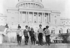 Newsboys in front of Capitol