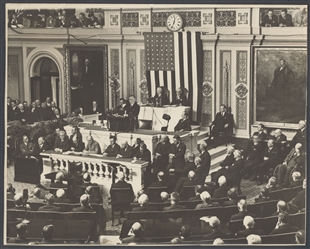 President Roosevelt Gives the Annual Address to a Joint Session of Congress