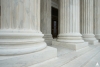 A portico of tall Corinthian columns gives the Supreme Court Building a monumental entrance.