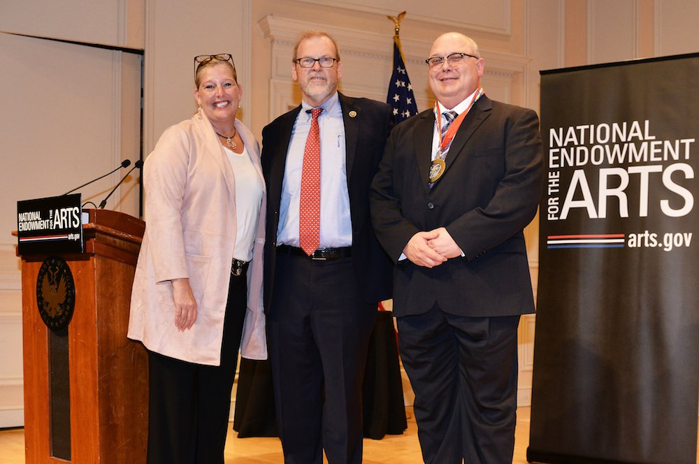 NEA Acting Chairman Mary Anne Carter, U.S. Representative Morgan Griffith, and Eddie Bond