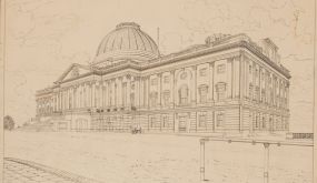 Drawing of early U.S. Capitol Building 