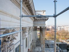Scaffold on the Senate side of the U.S. Capitol Building.