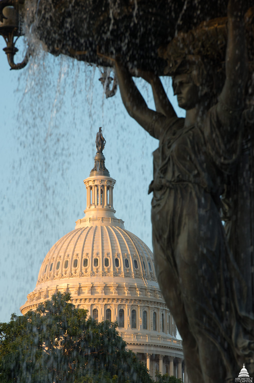View of the Capitol Dome from Bartholdi Fountain.