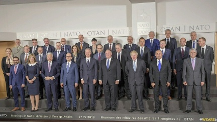 NATO Foreign Ministers Pose for Family Photo in Brussels, Belgium