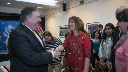 Secretary Pompeo Meets Staff and Families From U.S. Embassy Riyadh