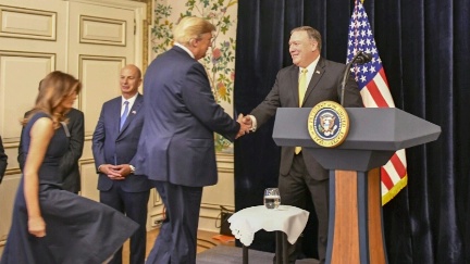 Secretary Pompeo Welcomes President Trump to the Tri- Mission Brussels Meet and Greet