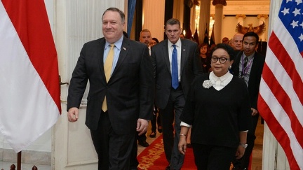 Secretary of State Michael R. Pompeo meets with Indonesian Foreign Minister Retno Marsudi, in Jakarta, Indonesia, August 4, 2018.