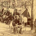 1st Massachusetts Cavalry camp in the woods, ca 1861-1865