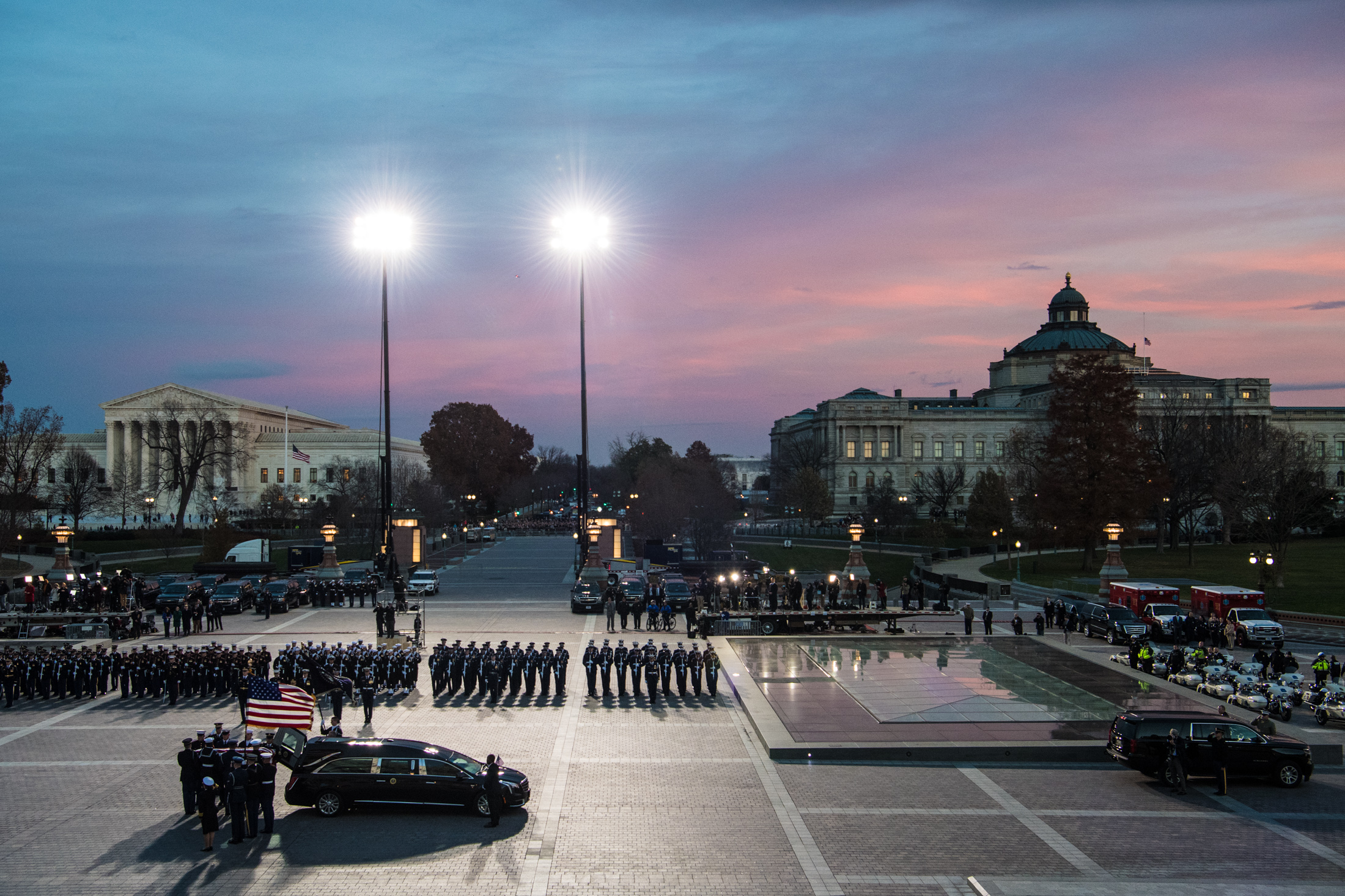 The late President George H.W. Bush arrives at the U.S. Capitol