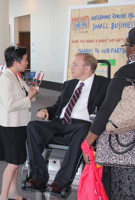 Congressman Langevin speaking with participants at the &quot;Rhode Island Get Your Business Online Workshop&quot; hosted by Google.